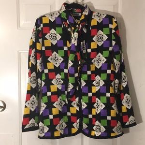 VTG 80’s Carnival Button Down with Matching Ascot